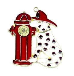 Fire Dog with Hydrant - Suncatcher (image for) Fire Dog with Hydrant - Suncatcher